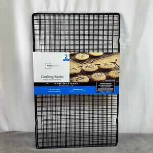 Mainstays Nonstick Carbon Steel Cooling Rack 10"x16" Black Set of 2 Rectangular